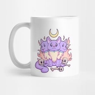 Kawaii Pastel Goth Cute Creepy 3 Headed Dog Mug